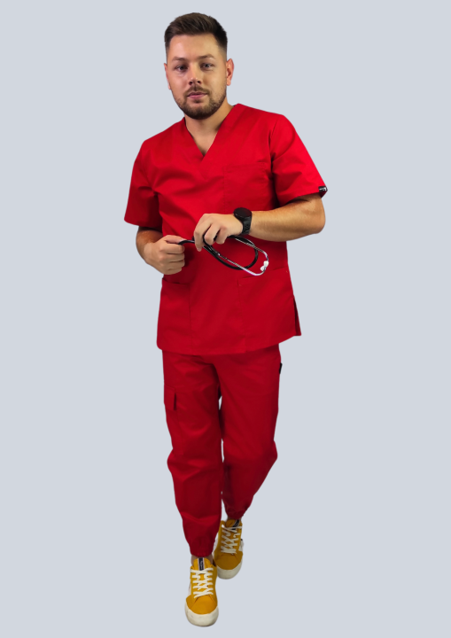 komplet medyczny  meski  czerwony z joggerami.png