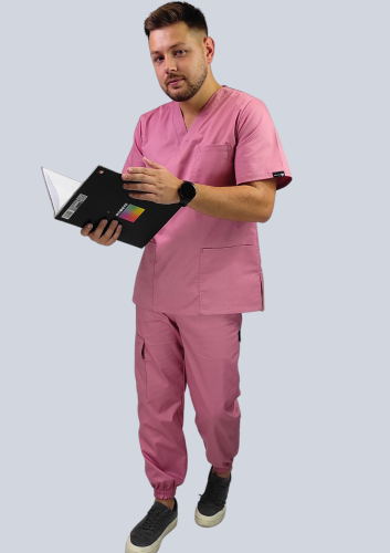 komplet medyczny  meski  róz joggerami.png