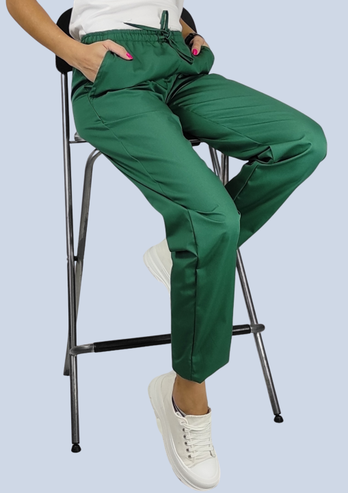spodnie medyczne damskie  Flexi zielone z elastanem  (2).png