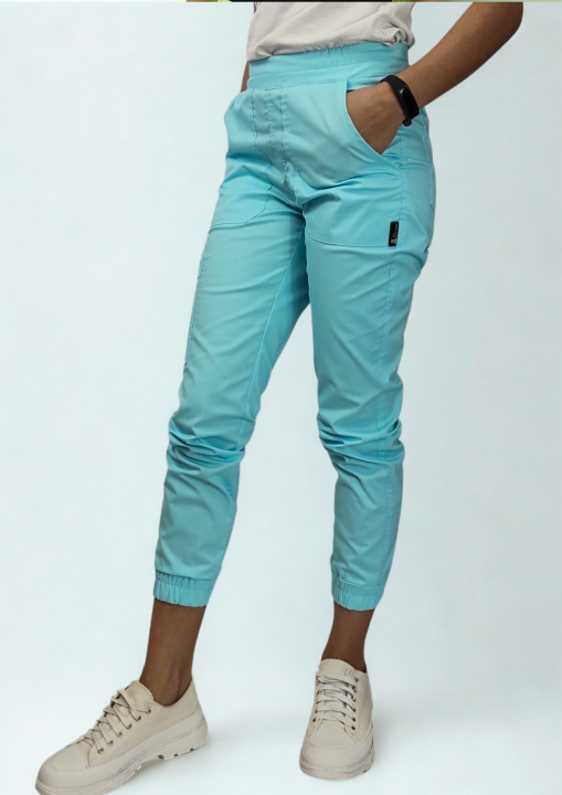 Spodnie medyczne damskie jogger Brigston  aqua.png