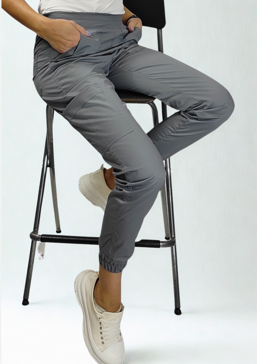 Spodnie medyczne damskie jogger Brigston  szary.png