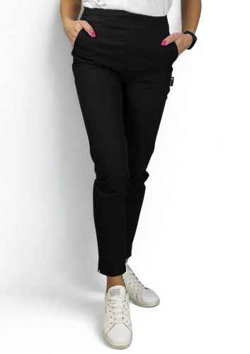 Spodnie medyczne damskie cygaretki beauty slim czarne.png