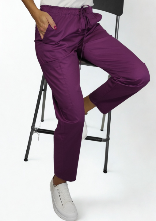 Spodnie medyczne damskie activ oberżyna.png