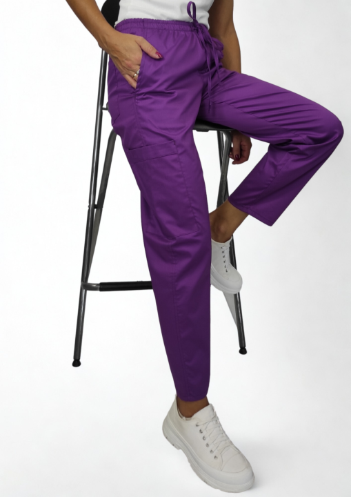 Spodnie medyczne damskie activ amarant.png