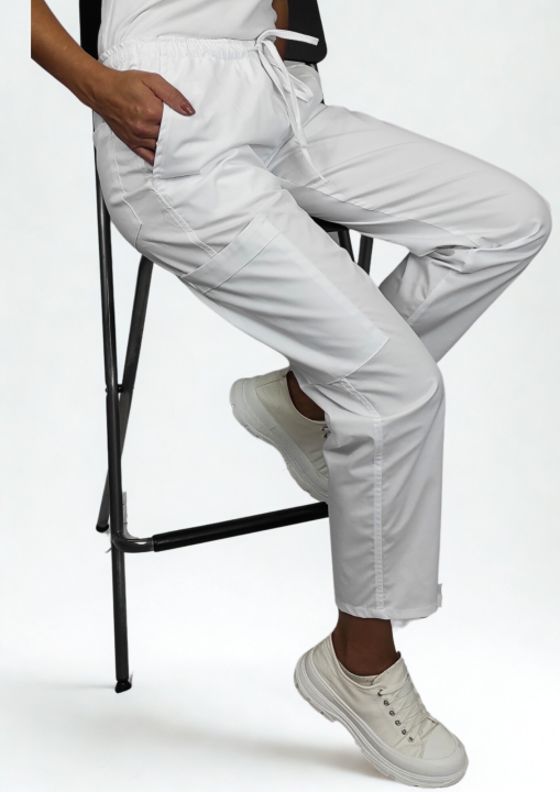 Spodnie medyczne damskie activ biały.png