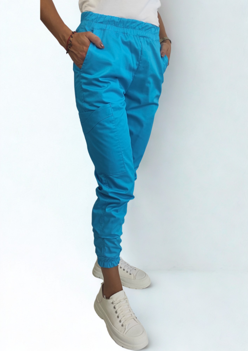 Spodnie medyczne damskie jogger dynamic turkus.png