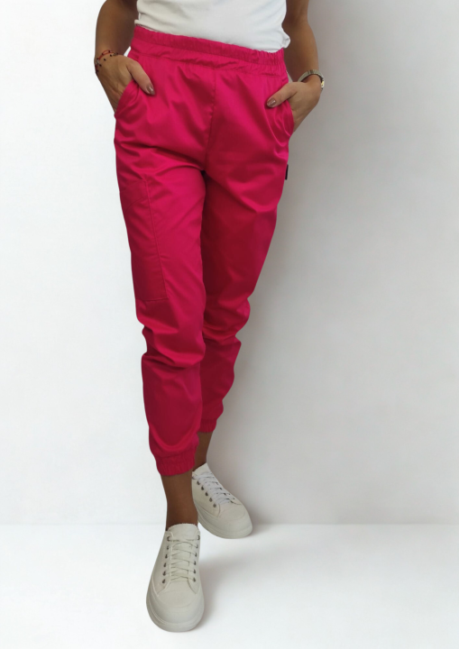 Spodnie medyczne damskie jogger dynamic malina.png