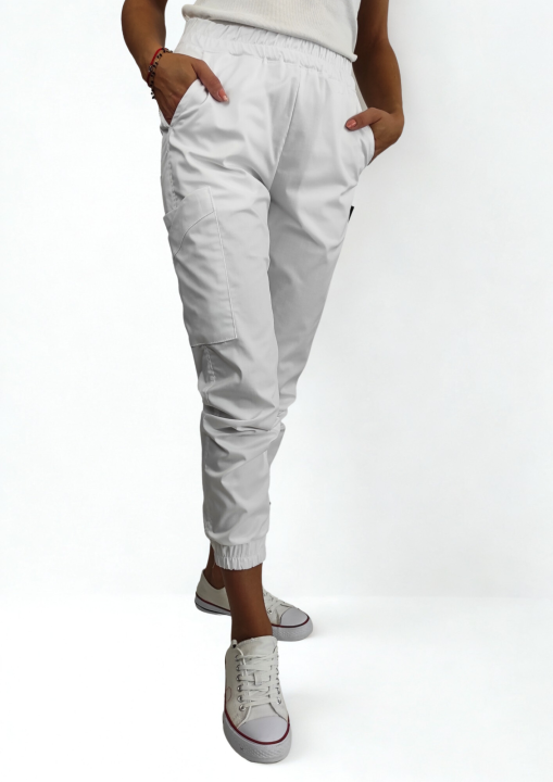 Spodnie medyczne damskie jogger dynamic biały.png