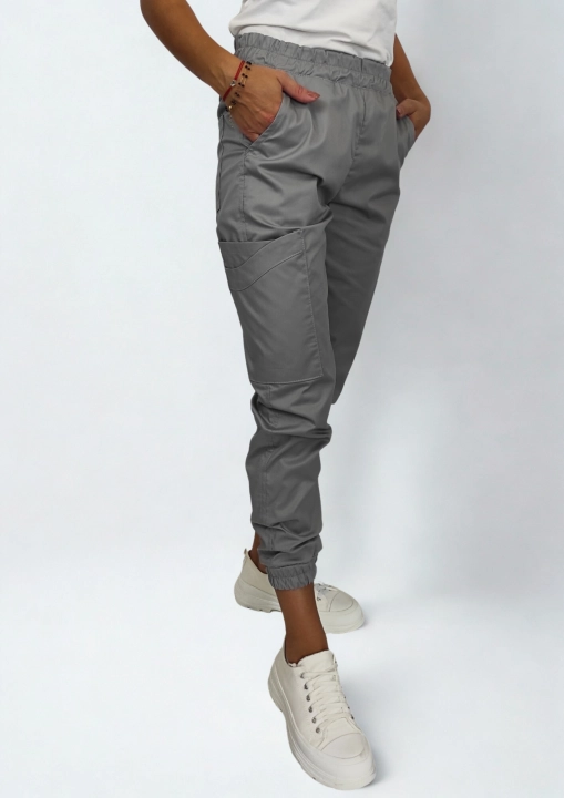 Spodnie medyczne damskie jogger dynamic szary.png