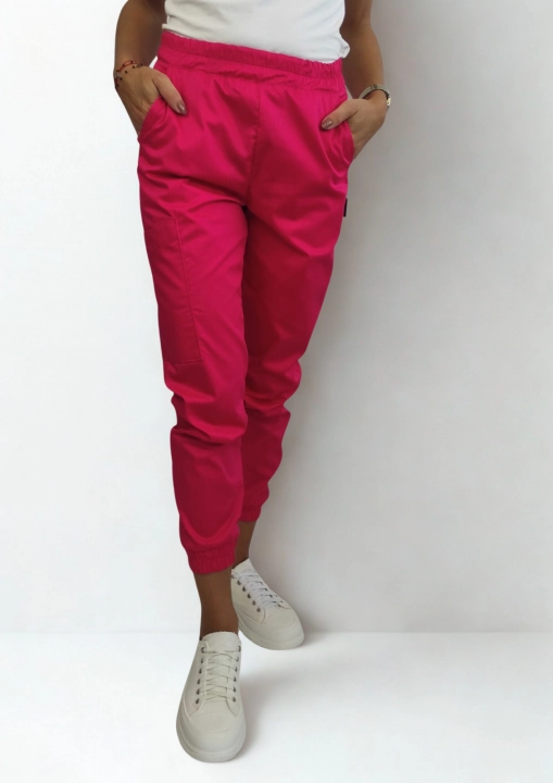 Spodnie medyczne damskie jogger dynamic malina.png