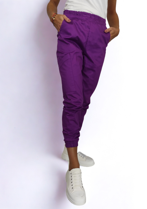 Spodnie medyczne damskie jogger dynamic amarant.png