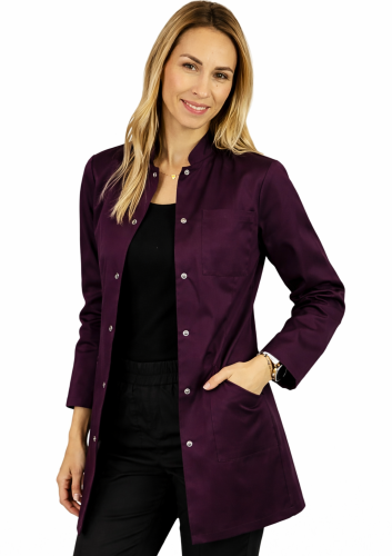 fartuch damski medyczny burgund z długim rekawem.png