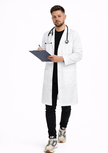 fartuch medyczny męski biały bawełniany.png