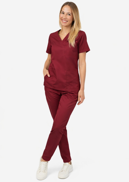 komplet medyczny damski bordowy.png