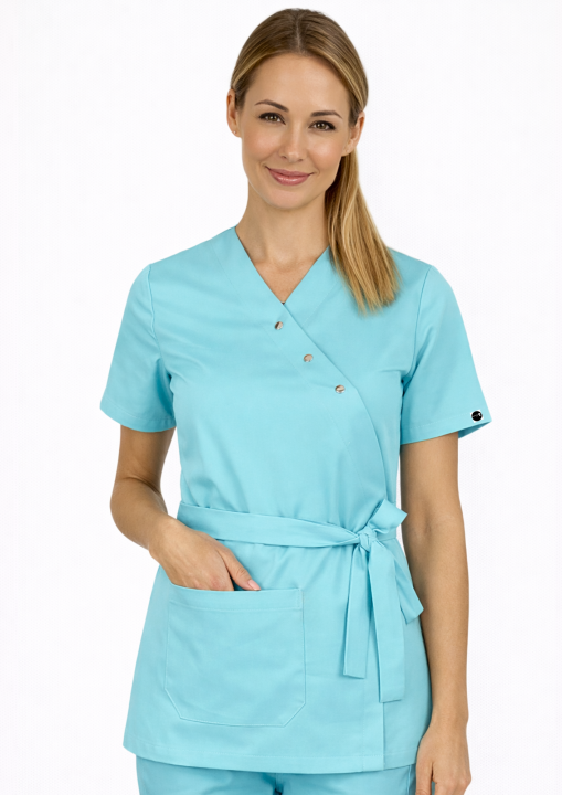 _kimono medyczne bluza kosmetyczna dopasowana turkus.png